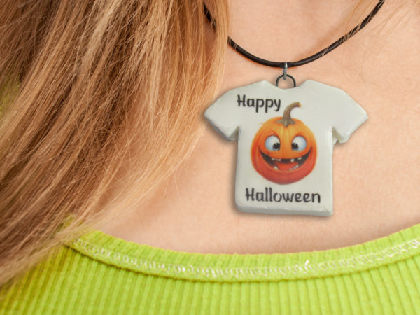 Hally Halloween - silly Pumpkin - Necklace mockup 1 copy