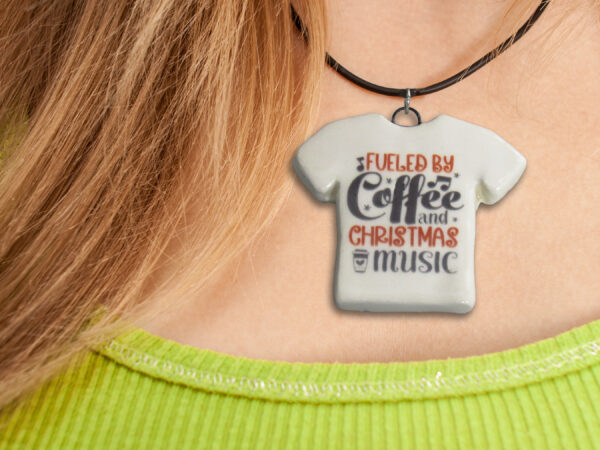 Fueld by Coffee and Christmas Music - Necklace mockup 1 copy