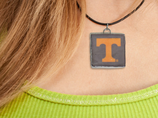 Orange Power t on dark gray- Necklace mockup copy