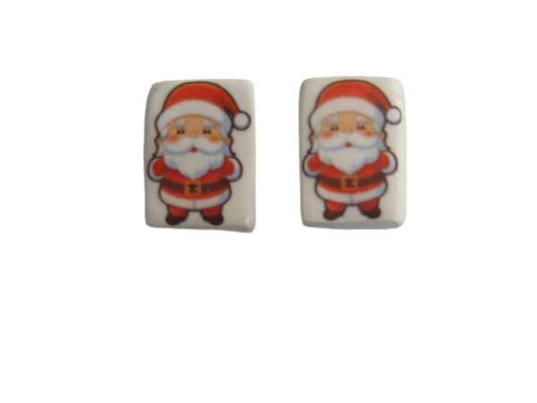 Santa Post Earrings - white background