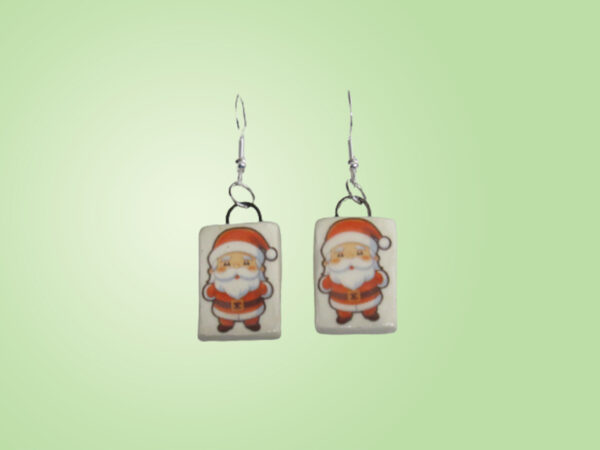 Santa ear rings - green background