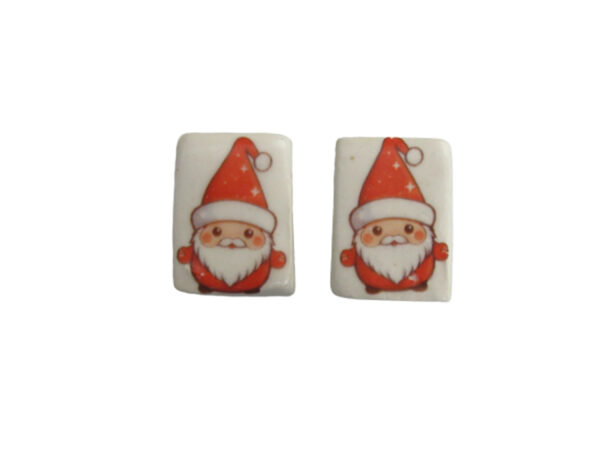 Santa's Face Post Earring - white background