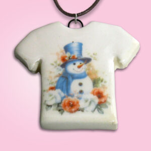 Snowman blue hat scarf - Pink copy