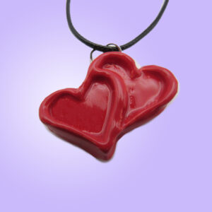 Red double heart necklace