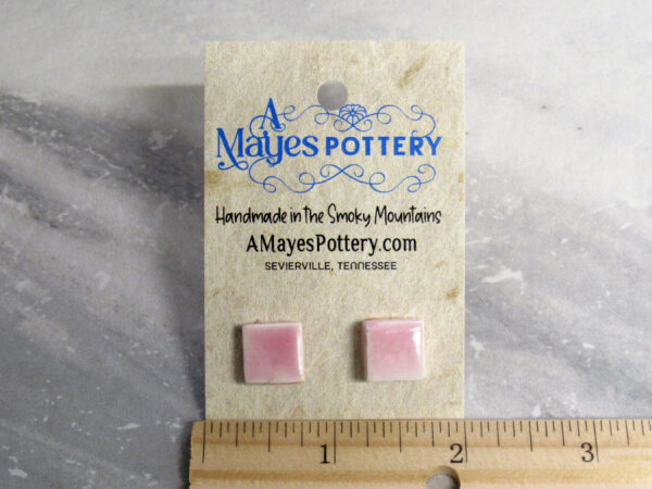 Medium Pink Post Earrings - with Ruler - IMG_9326 copy