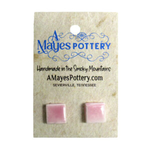 Medium Pink Stud Earrings - White - IMG_9325 copy