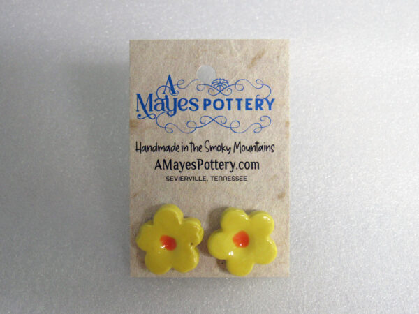 Yellow 5 Petal flower earrings IMG_9725